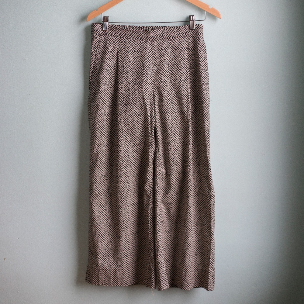 Eileen Fisher 100% Cotton Wide Leg Cropped Trouser